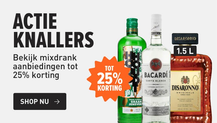 Actieknallers: sterke dranken met korting tot 25%